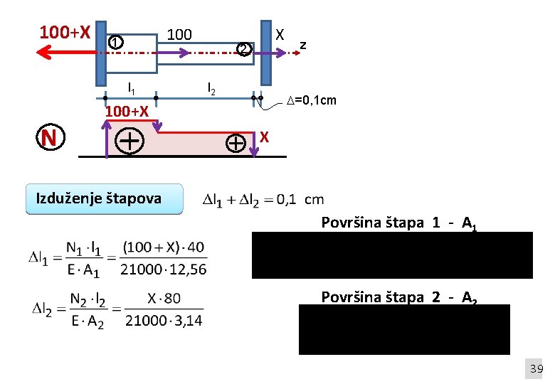 100+X 100 1 l 1 X 2 l 2 =0, 1 cm 100+X N