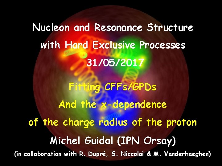 Nucleon and Resonance Structure with Hard Exclusive Processes 31/05/2017 Fitting CFFs/GPDs And the x-dependence