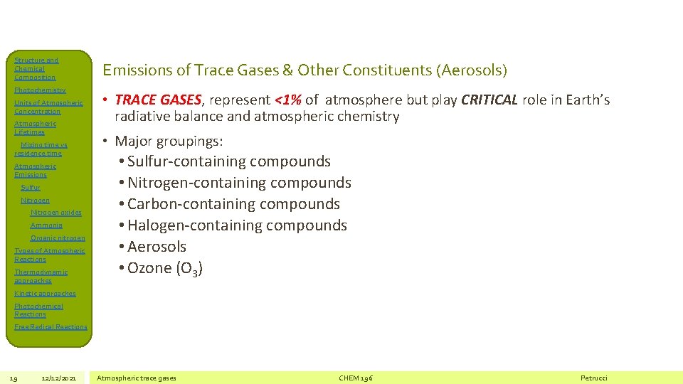 Structure and Chemical Composition Photochemistry Units of Atmospheric Concentration Atmospheric Lifetimes Mixing time vs