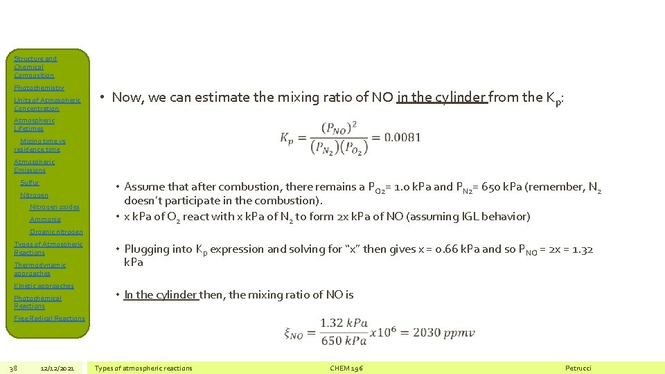 Structure and Chemical Composition Photochemistry Units of Atmospheric Concentration • Now, we can estimate
