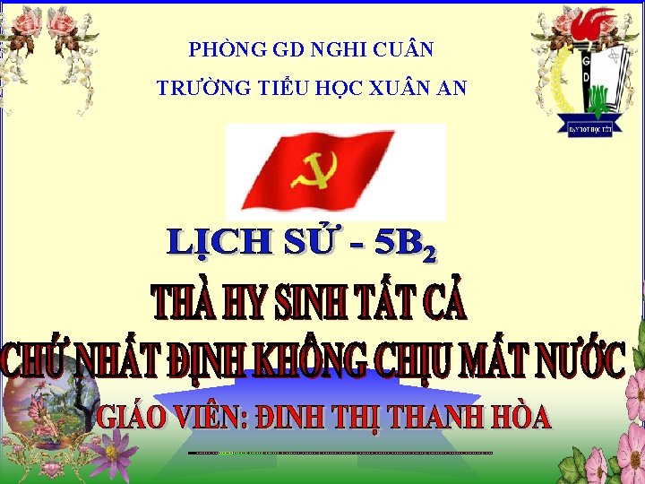 PHÒNG GD NGHI CU N TRƯỜNG TIỂU HỌC XU N AN 