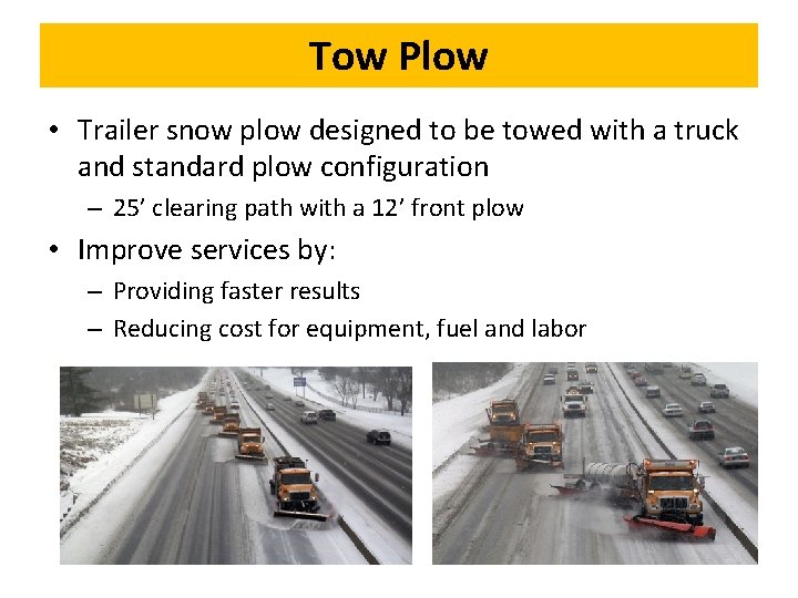 Tow Plow • Trailer snow plow designed to be towed with a truck and