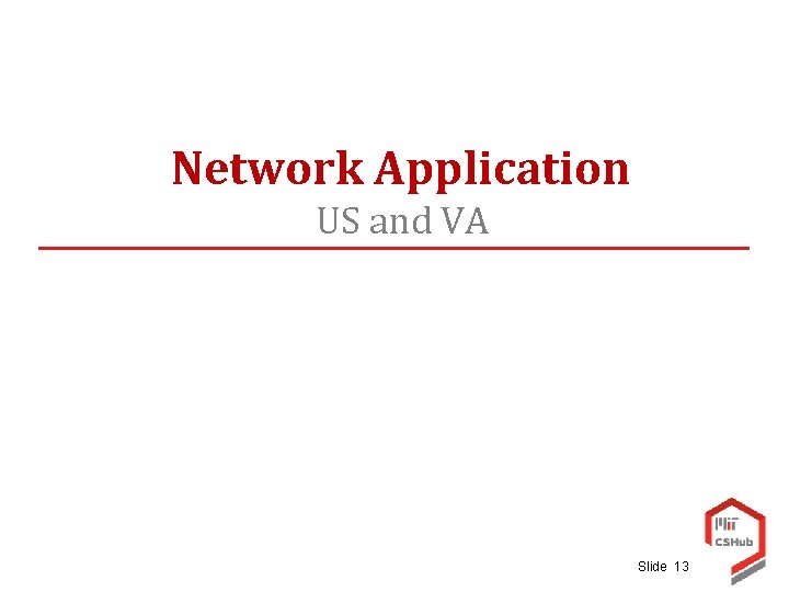 Network Application US and VA Slide 13 