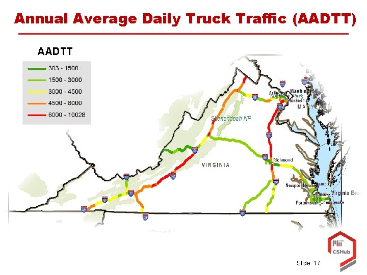 Annual Average Daily Truck Traffic (AADTT) AADTT Slide 17 
