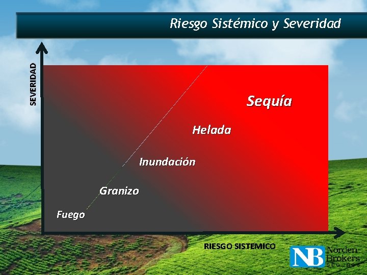 SEVERIDAD Riesgo Sistémico y Severidad Sequía Helada Inundación Granizo Fuego RIESGO SISTEMICO 