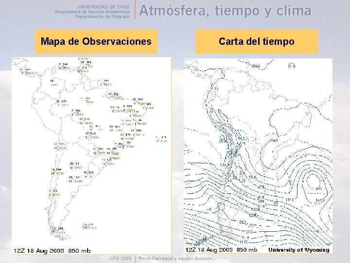 Mapa de Observaciones Carta del tiempo 