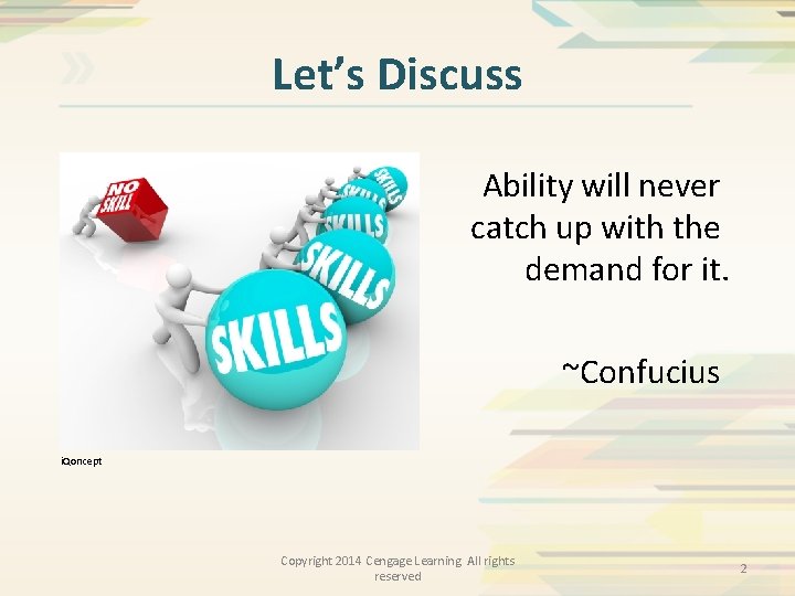 Let’s Discuss Ability will never catch up with the demand for it. ~Confucius i.