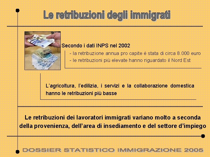 Secondo i dati INPS nel 2002 - la retribuzione annua pro capite è stata