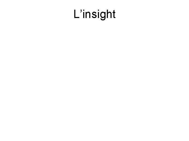 L’insight 