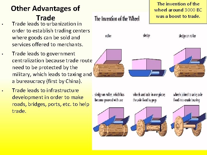  • Other Advantages of Trade leads to urbanization in order to establish trading