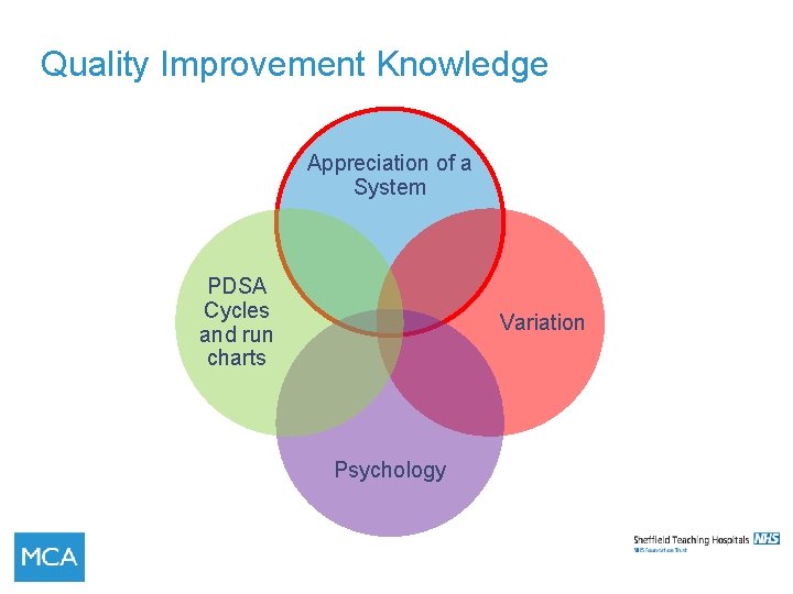 Quality Improvement Knowledge Appreciation of a System PDSA Cycles and run charts Variation Psychology