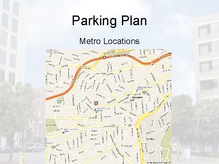 Parking Plan Metro Locations 