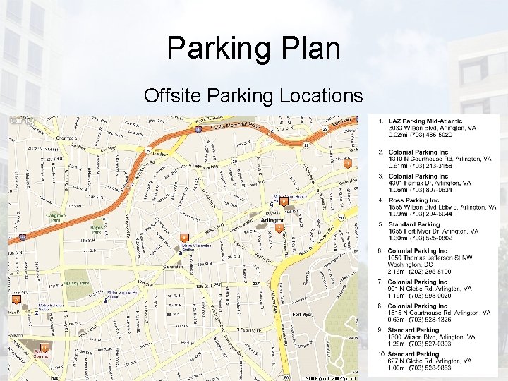 Parking Plan Offsite Parking Locations 