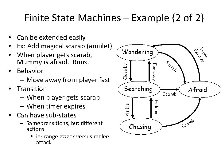 Finite State Machines – Example (2 of 2) Close by Visible Chasing r me