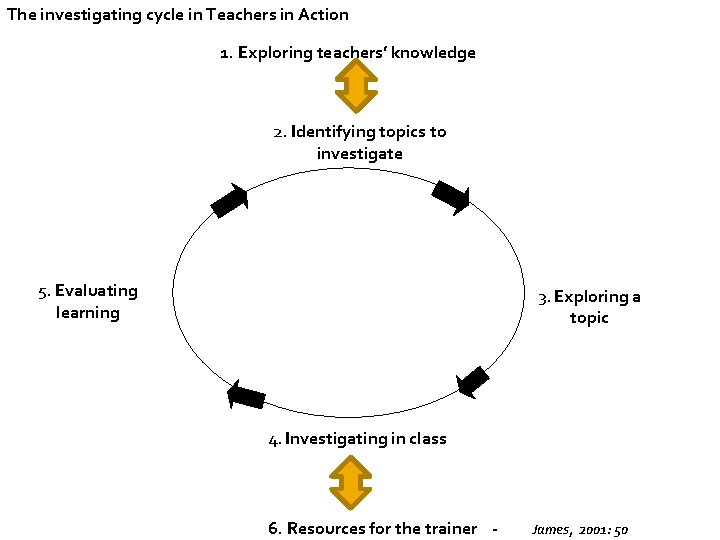 The investigating cycle in Teachers in Action 1. Exploring teachers’ knowledge 2. Identifying topics