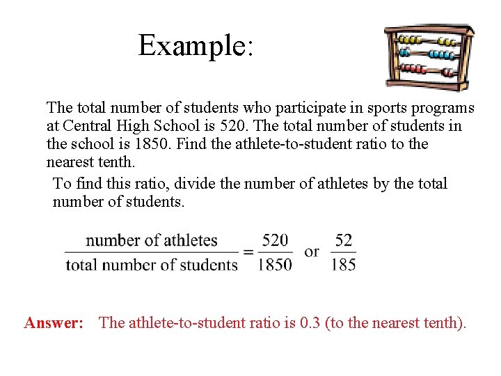 Example: The total number of students who participate in sports programs at Central High