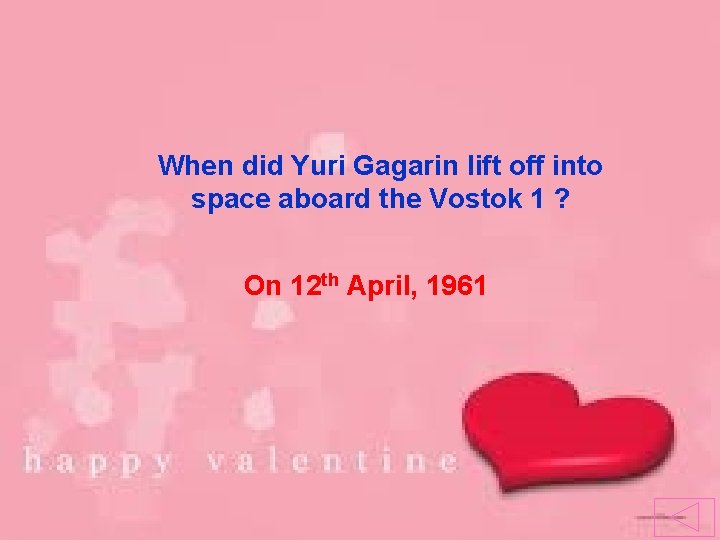 When did Yuri Gagarin lift off into space aboard the Vostok 1 ? On