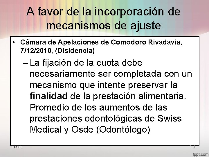 A favor de la incorporación de mecanismos de ajuste • Cámara de Apelaciones de