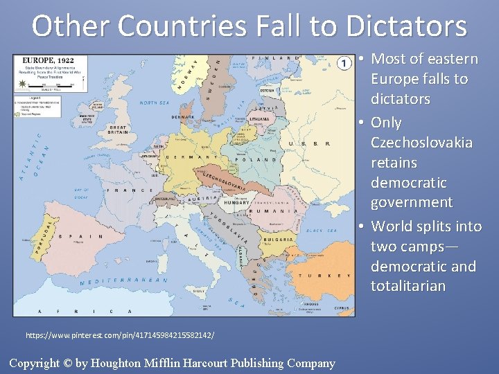 Other Countries Fall to Dictators • Most of eastern Europe falls to dictators •