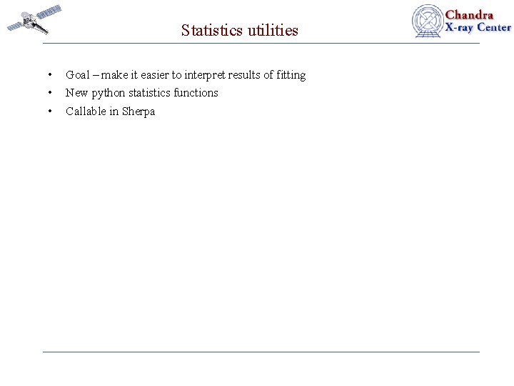 Statistics utilities • • • Goal – make it easier to interpret results of