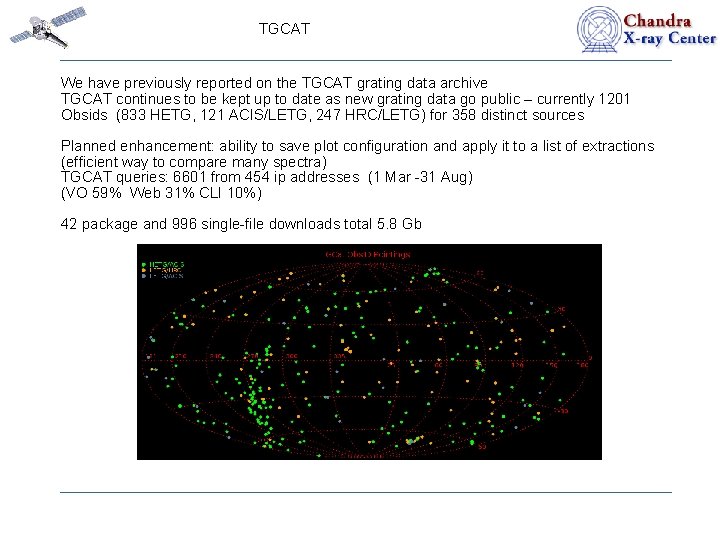 TGCAT We have previously reported on the TGCAT grating data archive TGCAT continues to