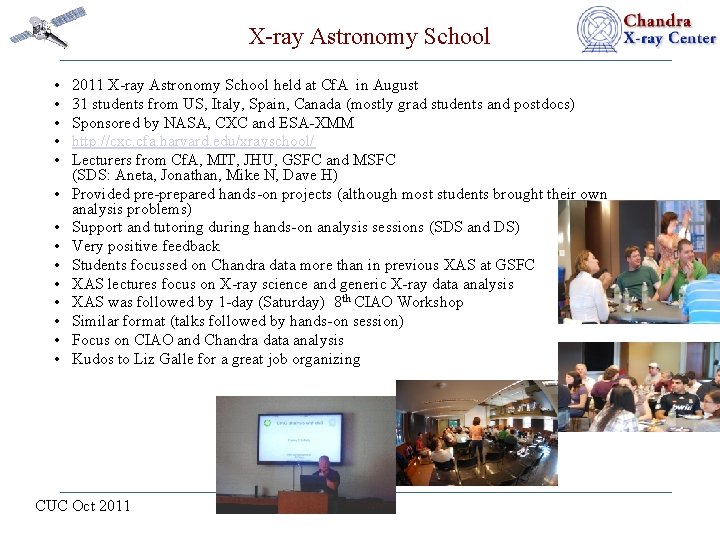X-ray Astronomy School • • • • 2011 X-ray Astronomy School held at Cf.