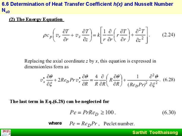 6. 6 Determination of Heat Transfer Coefficient h(x) and Nusselt Number Nu. D (2)