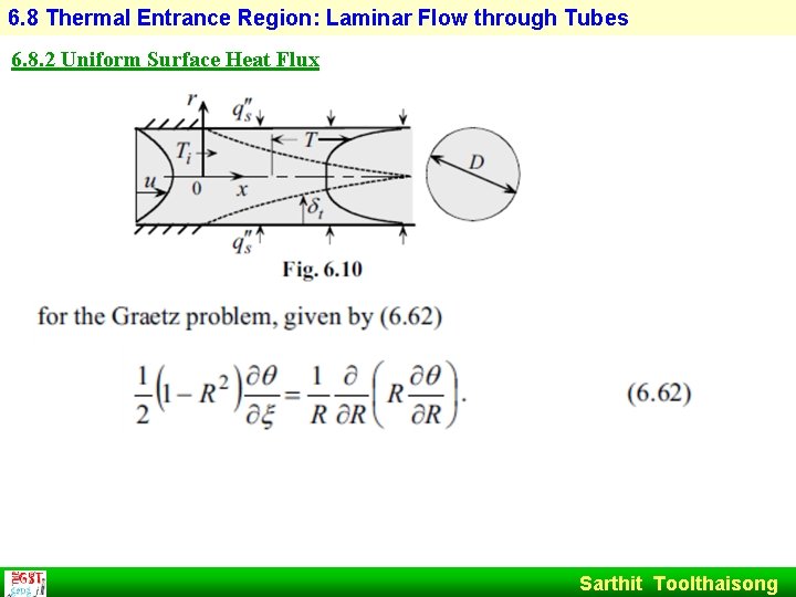 6. 8 Thermal Entrance Region: Laminar Flow through Tubes 6. 8. 2 Uniform Surface