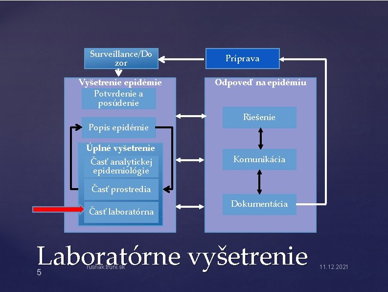 Surveillance/Do zor Vyšetrenie epidémie Potvrdenie a posúdenie Popis epidémie Úplné vyšetrenie Časť analytickej epidemiológie