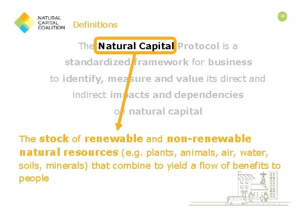 20 Definitions The Natural Capital Protocol is a standardized framework for business to identify,