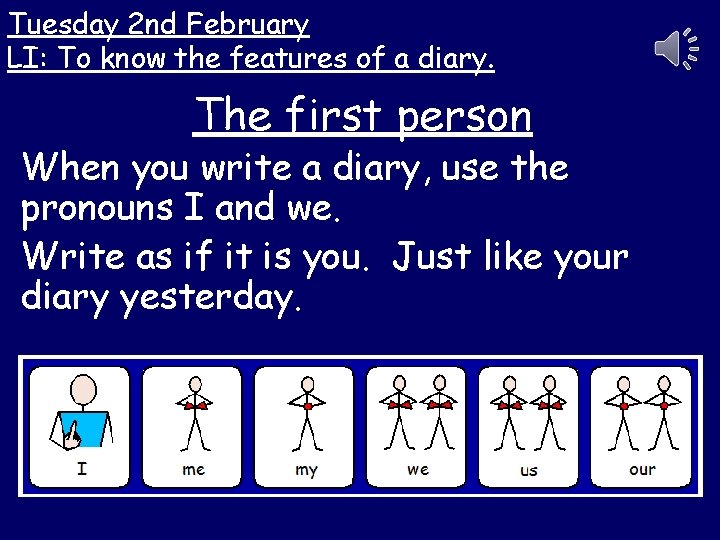 Tuesday 2 nd February LI: To know the features of a diary. The first