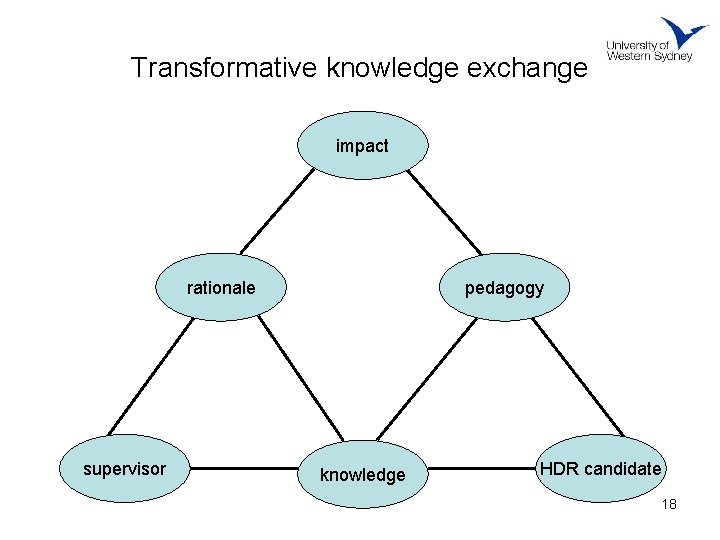 Transformative knowledge exchange impact rationale supervisor pedagogy knowledge HDR candidate 18 