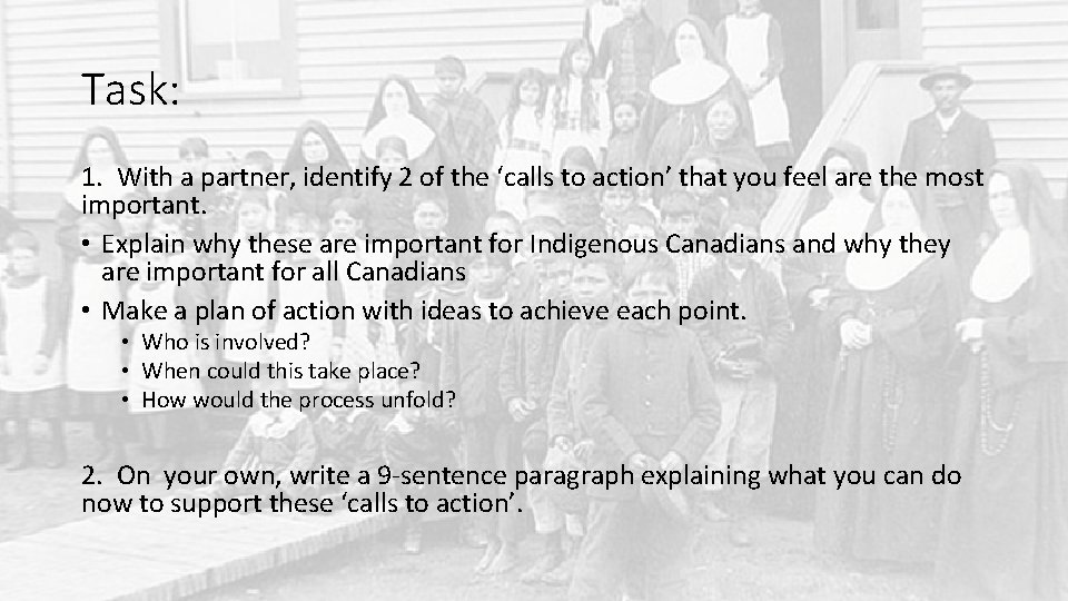Task: 1. With a partner, identify 2 of the ‘calls to action’ that you Task: 1. With a partner, identify 2 of the ‘calls to action’ that you