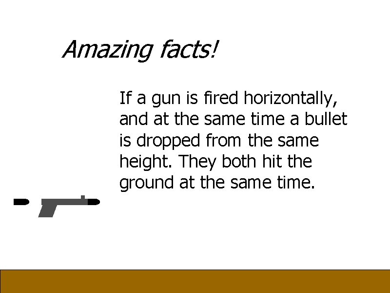 Amazing facts! If a gun is fired horizontally, and at the same time a