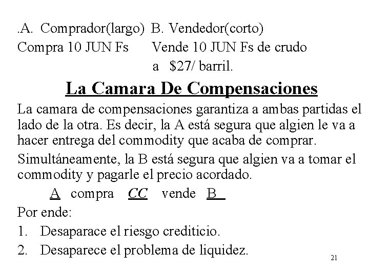 . A. Comprador(largo) B. Vendedor(corto) Compra 10 JUN Fs Vende 10 JUN Fs de