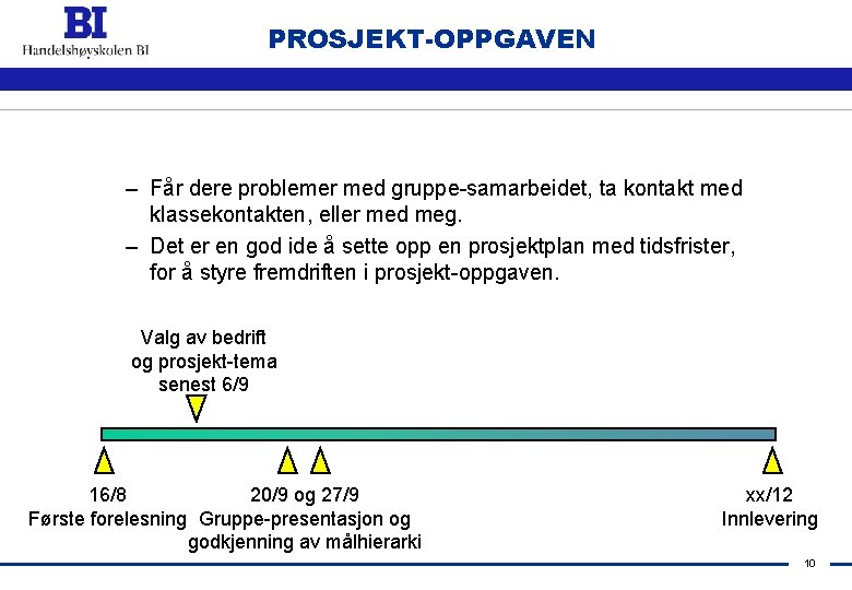 PROSJEKT-OPPGAVEN – Får dere problemer med gruppe-samarbeidet, ta kontakt med klassekontakten, eller med meg.