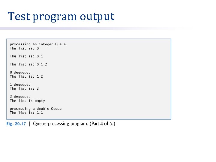 Test program output 