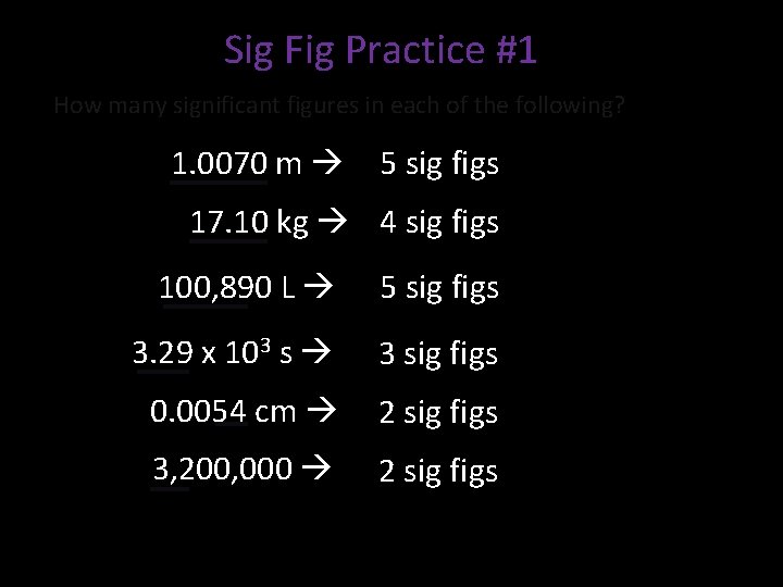 Sig Fig Practice #1 How many significant figures in each of the following? 1.