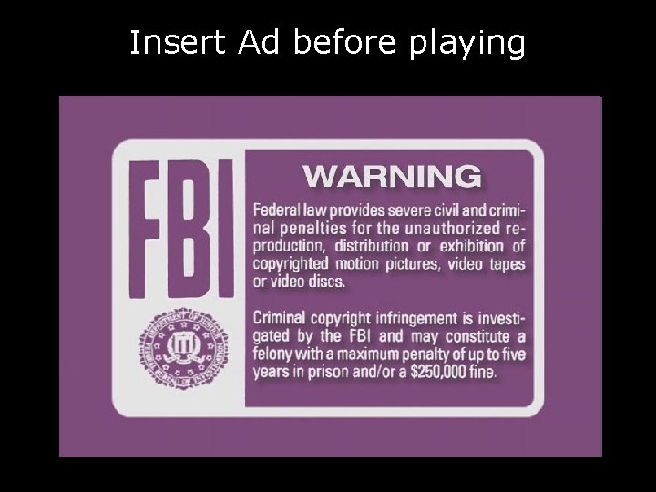 Insert Ad before playing 