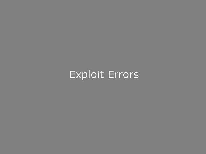 Exploit Errors 