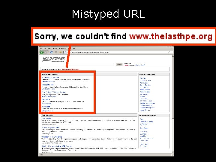 Mistyped URL 