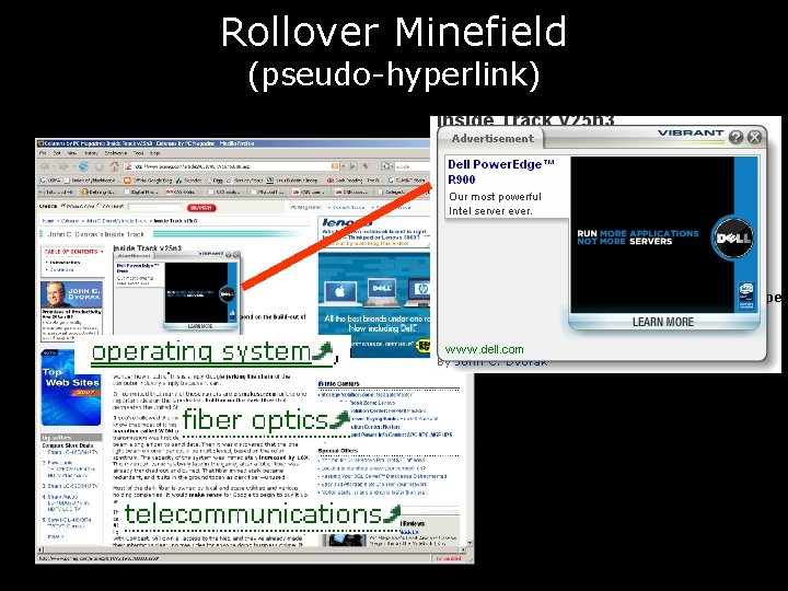Rollover Minefield (pseudo-hyperlink) 