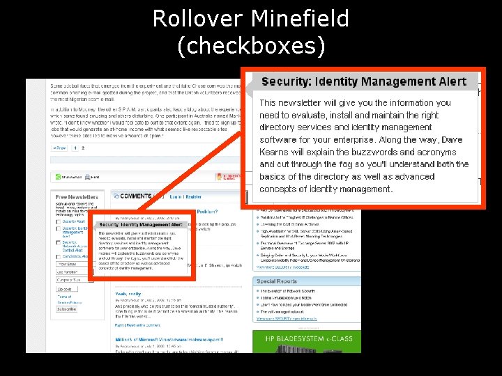 Rollover Minefield (checkboxes) 