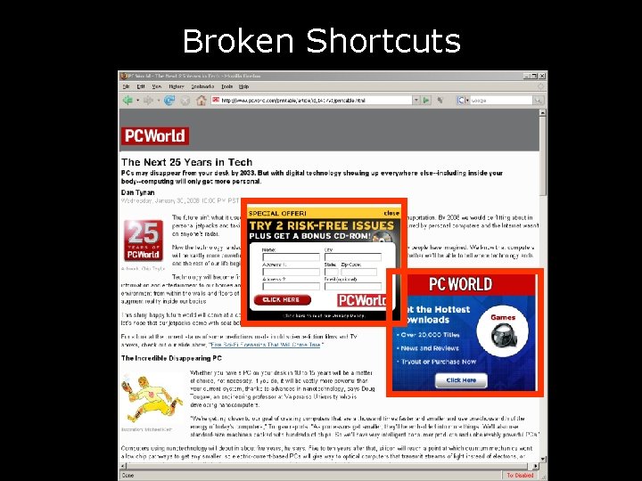 Broken Shortcuts 