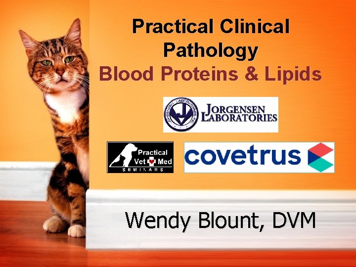 Practical Clinical Pathology Blood Proteins & Lipids Wendy Blount, DVM 