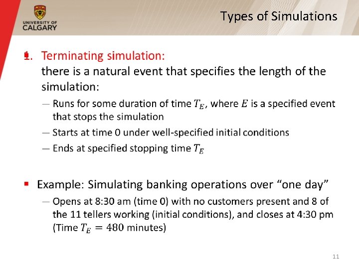 Types of Simulations § 11 