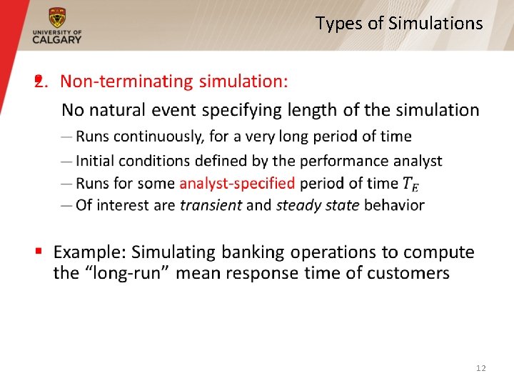 Types of Simulations § 12 