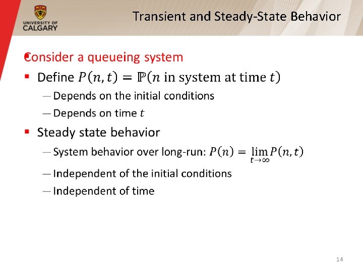 Transient and Steady-State Behavior § 14 