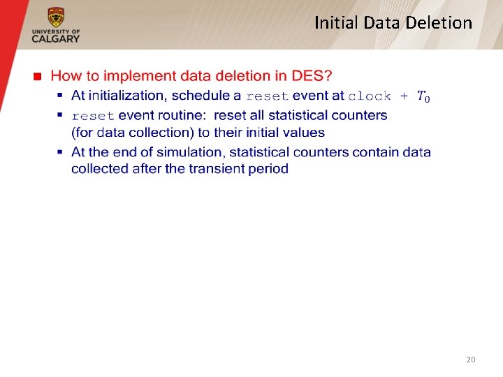 Initial Data Deletion § 20 