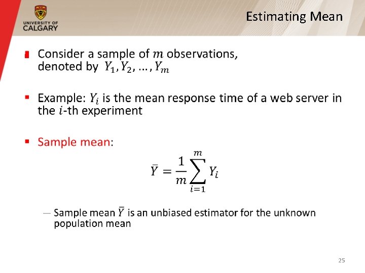 Estimating Mean § 25 